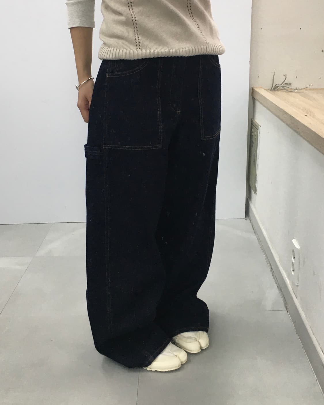 rokh x GU WIDE DENIM PANTS 상품이미지2