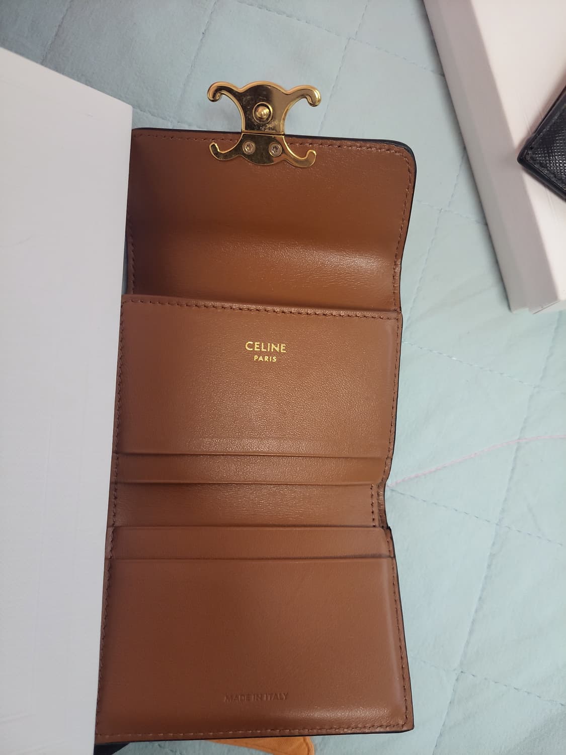 정품)급처상태좋음!셀린느 트리옹프 캔버스 동전 컴팩트 반지갑 카드지갑 상품이미지6