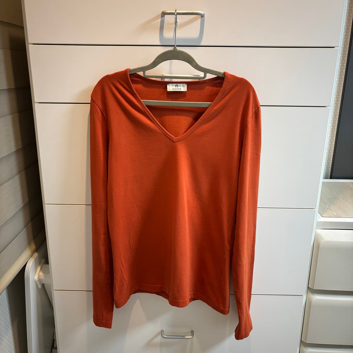 AIGNER 아이그너 엘라스틴 V넥 티셔츠 상품이미지1