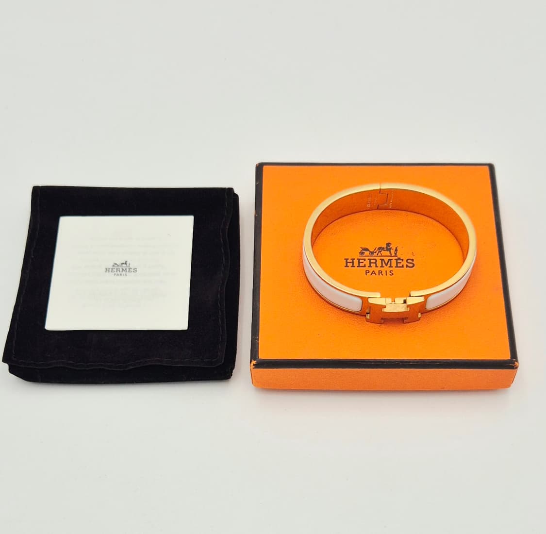 에르메스 클릭아슈 PM 화이트 금장 팔찌 상품이미지1
