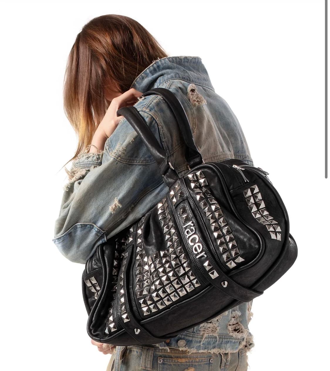 레이서 월드 와이드 스터디드 레더 백 racerworldwide 상품이미지4