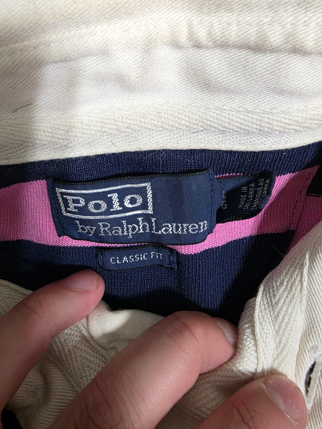 폴로 아이코닉 럭비 핑크 네이비 L 상품이미지2