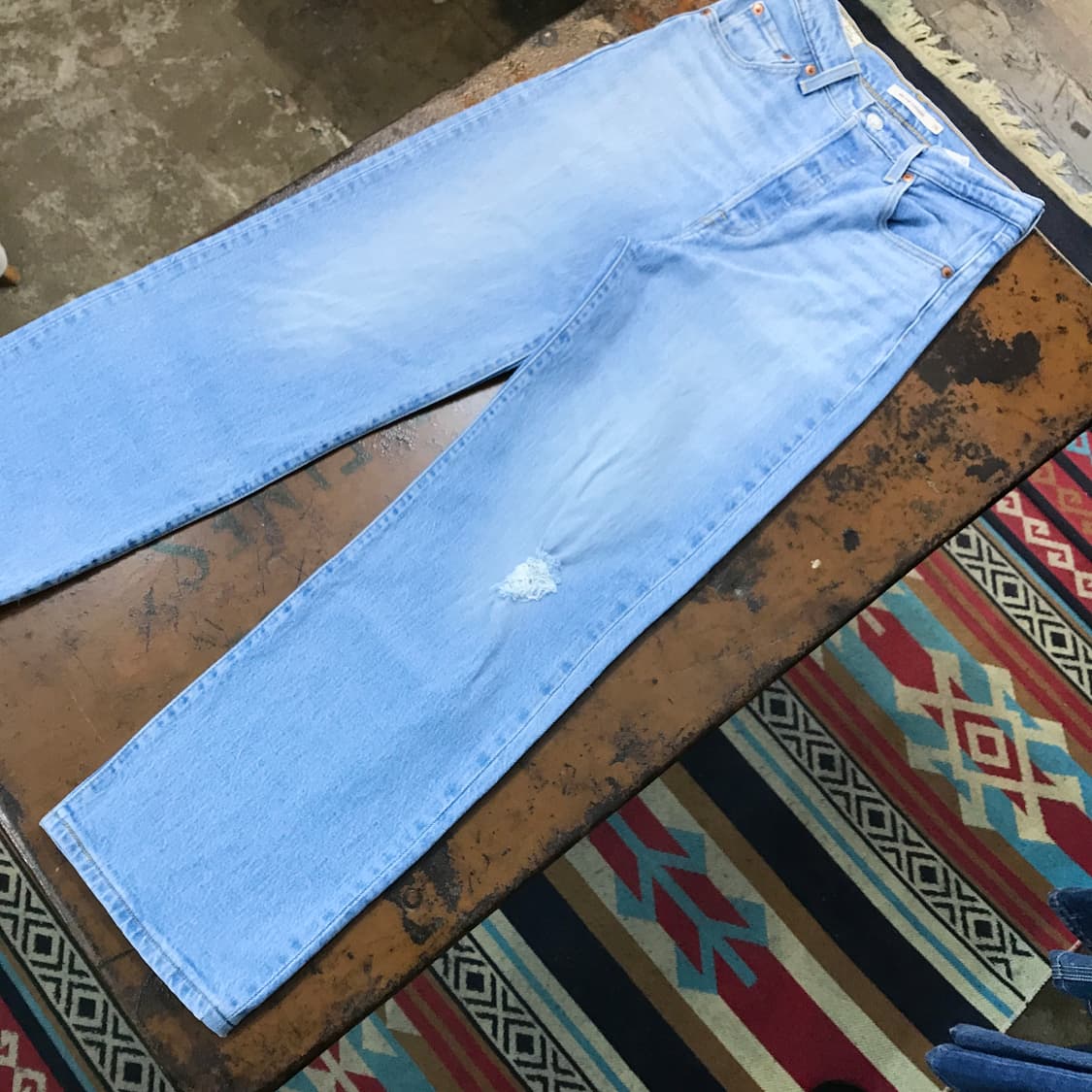 리바이스 연청 데미지 데님 팬츠 청바지 허리 27 사이즈 상품이미지3