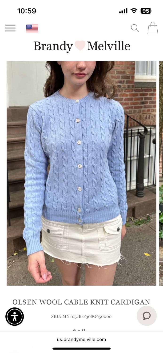 브랜디멜빌 케이블 가디건 스카이블루 상품이미지1