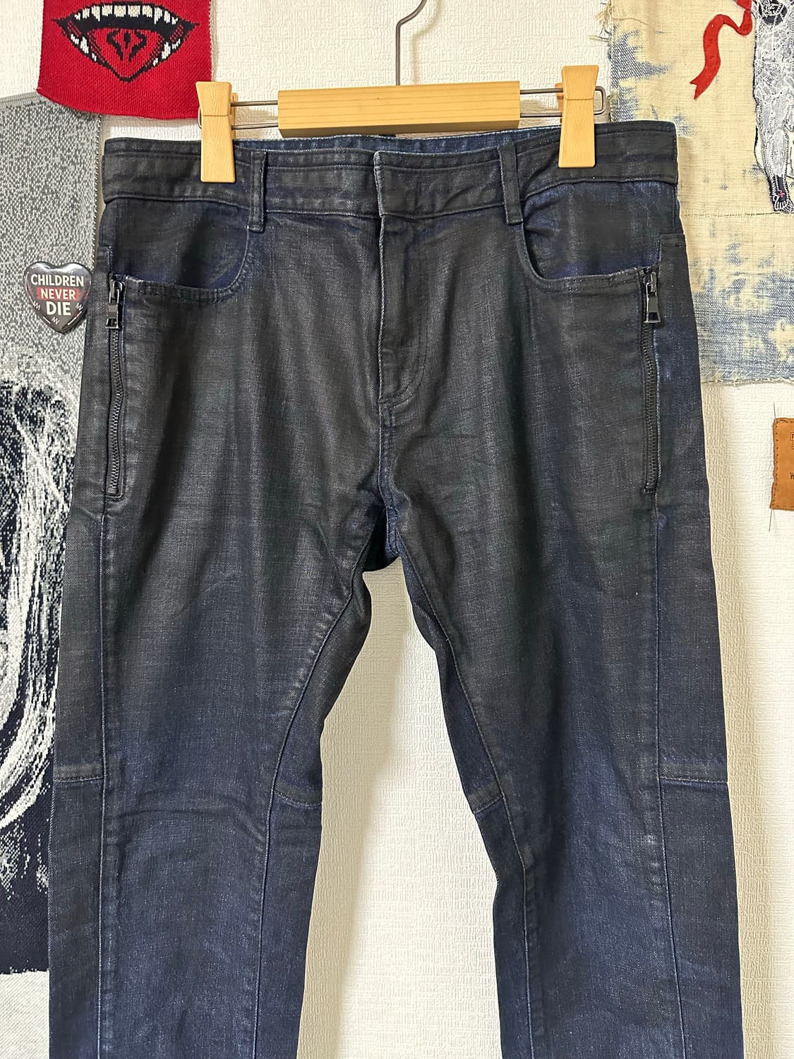 시스템 옴므 지퍼 디테일 슬림스트레이트 다크 데님팬츠 상품이미지2