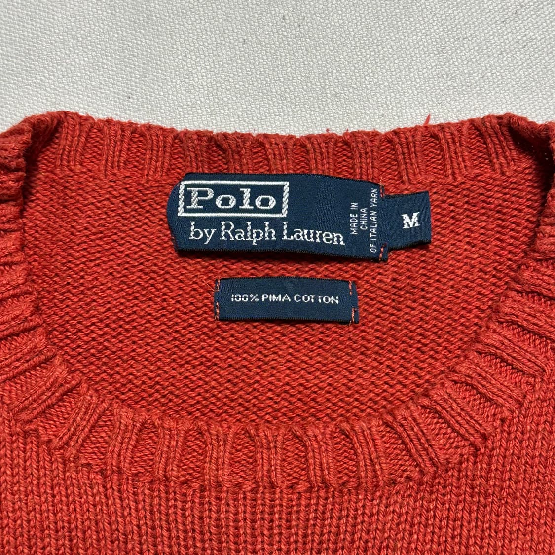 M 폴로랄프로렌 코튼 라운드넥 오렌지 니트 상품이미지4