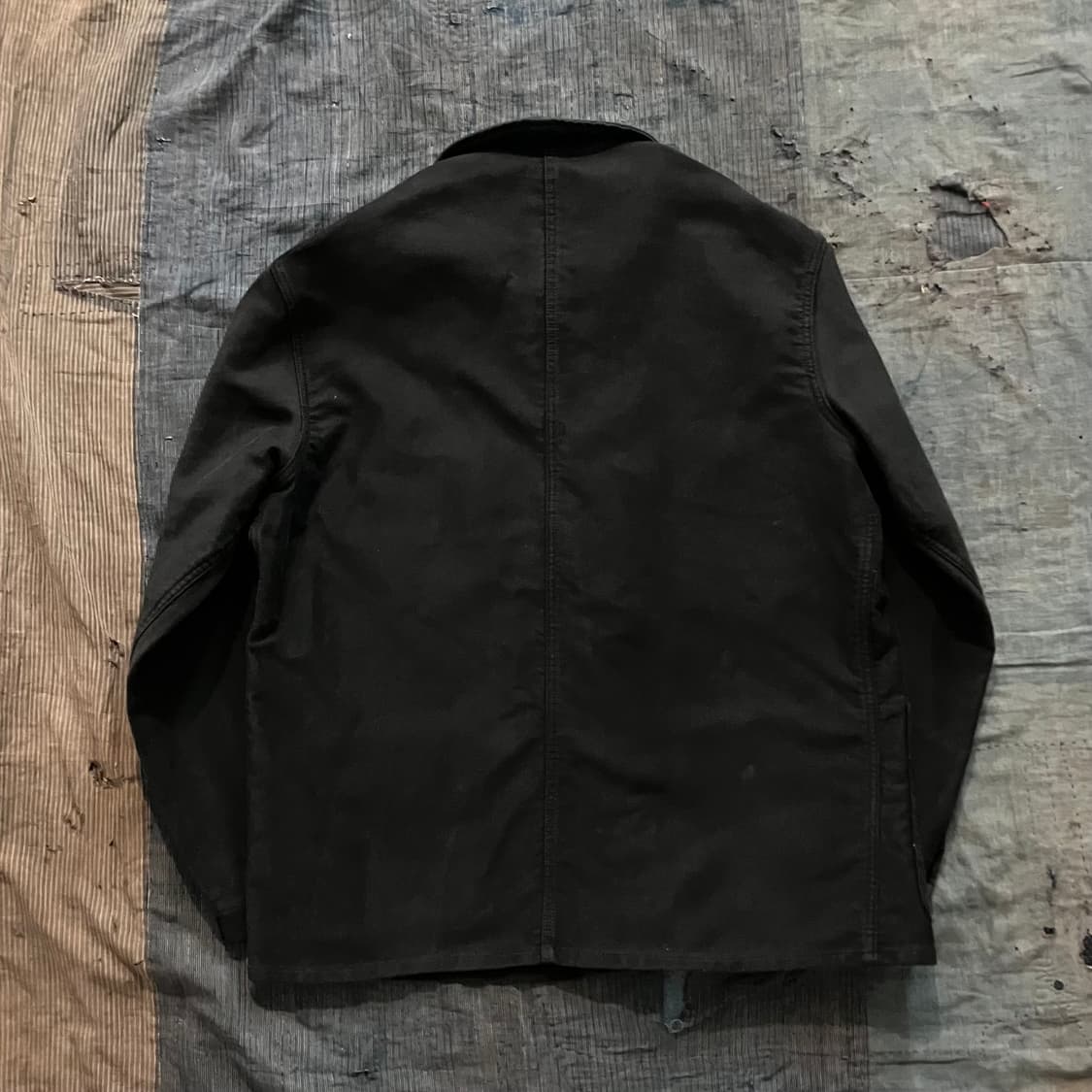 🇫🇷 50~60s 빈티지 아돌프 라퐁 블랙 몰스킨 프렌치 워크자켓 상품이미지4