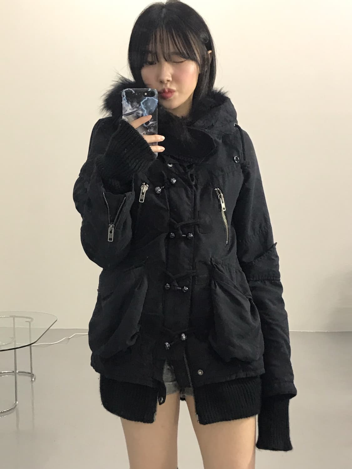 Sly buckle detail fur hood Jacket 상품이미지1