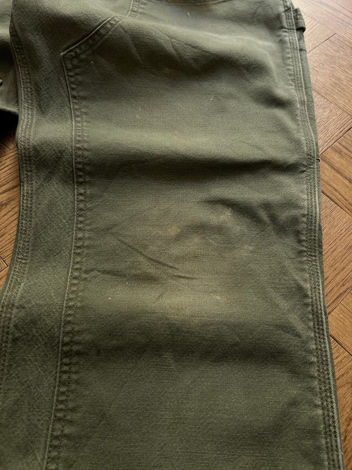 [38]칼하트 USA 더티워싱 모스그린 더블니 워크 팬츠 상품이미지4