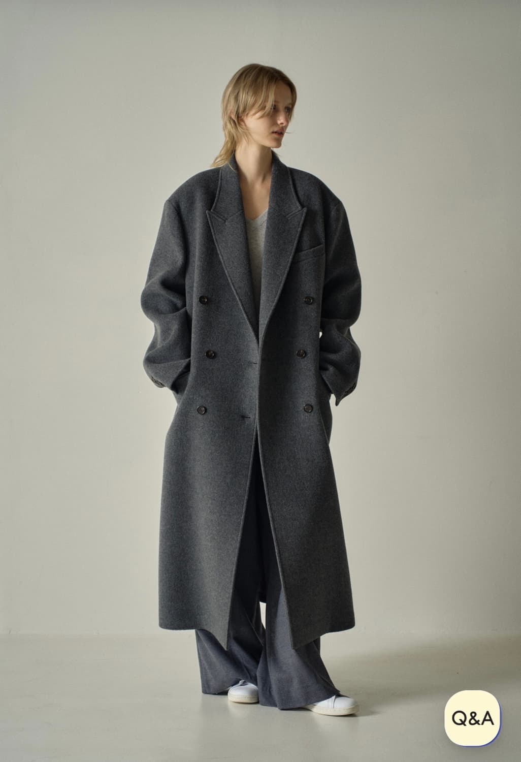 파사드패턴 캐시미어 더블 코트 _ 차콜 상품이미지3