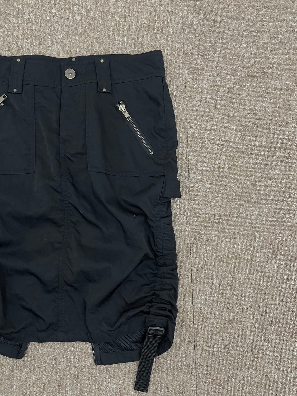 Black Shirring Details Skirt 상품이미지2