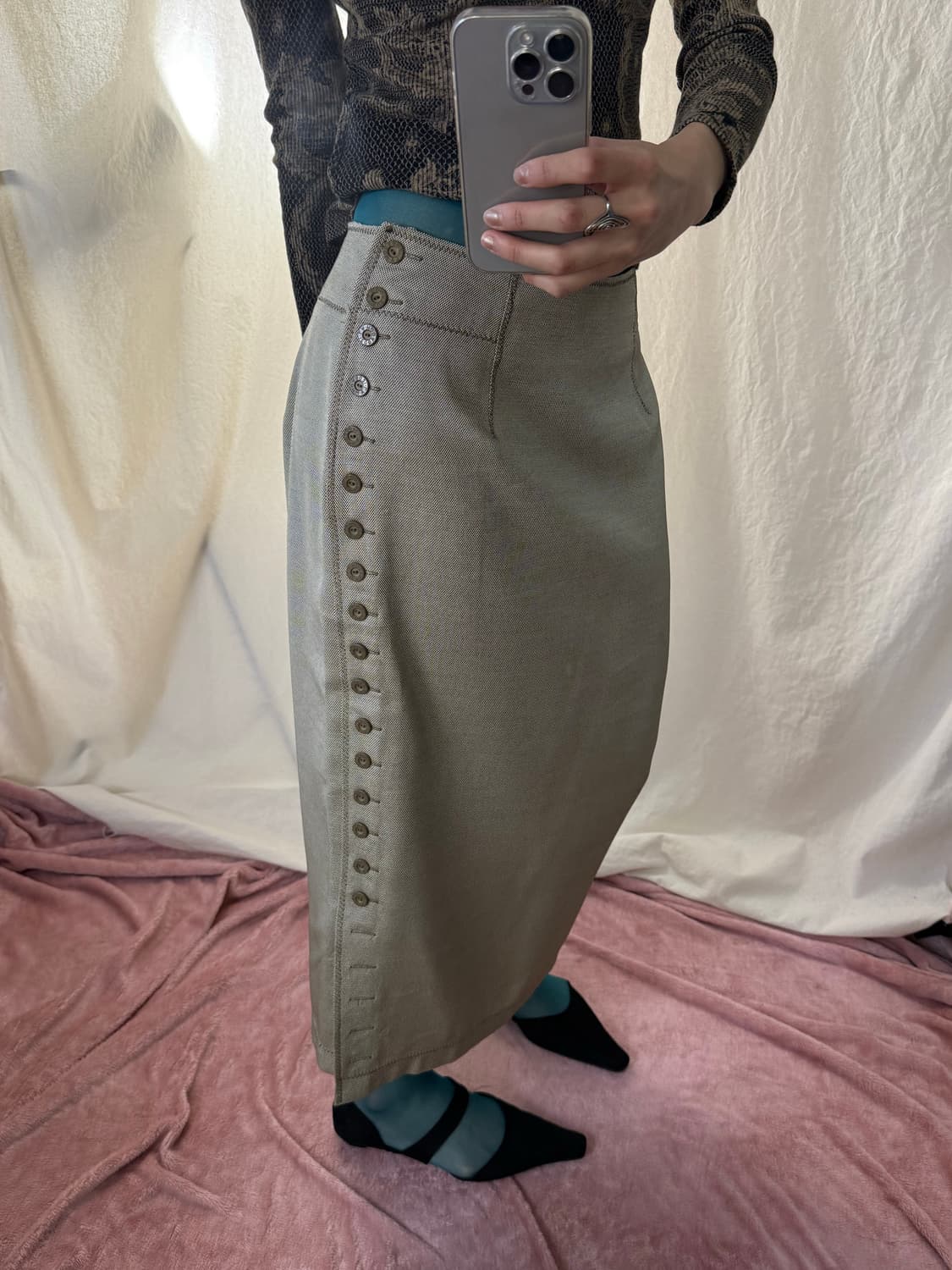 GK 伊太利屋(이타리야) 버튼 롱 스커트 상품이미지5