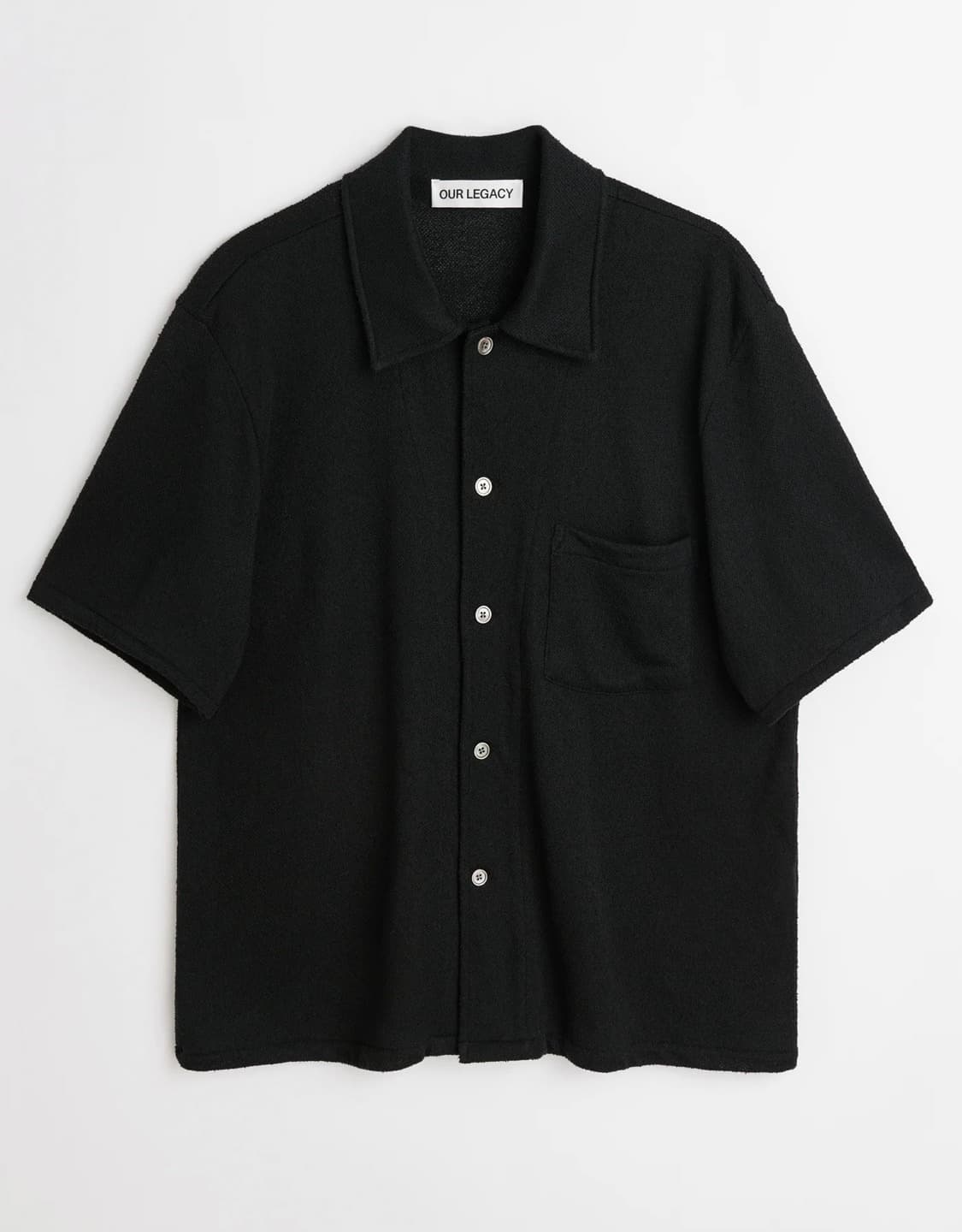 아워레가시 숏슬리브 부클 박스 셔츠 블랙 상품이미지1