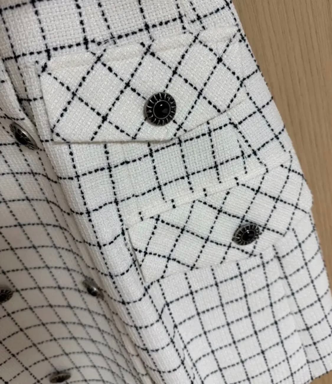 HELDER 체크패턴 더블버튼 원피스 55 상품이미지3