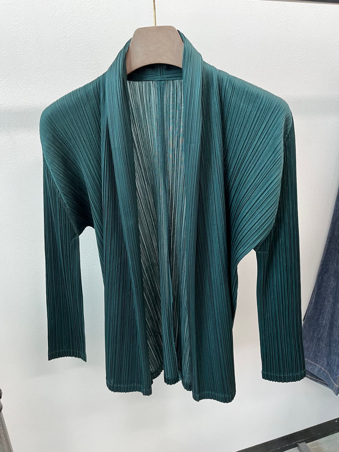 여) 플리츠플리즈 딥그린 숄 가디건  상품이미지2