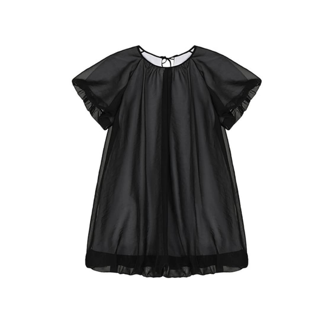 COSMOSS volume mini dress (sheer black) 상품이미지1