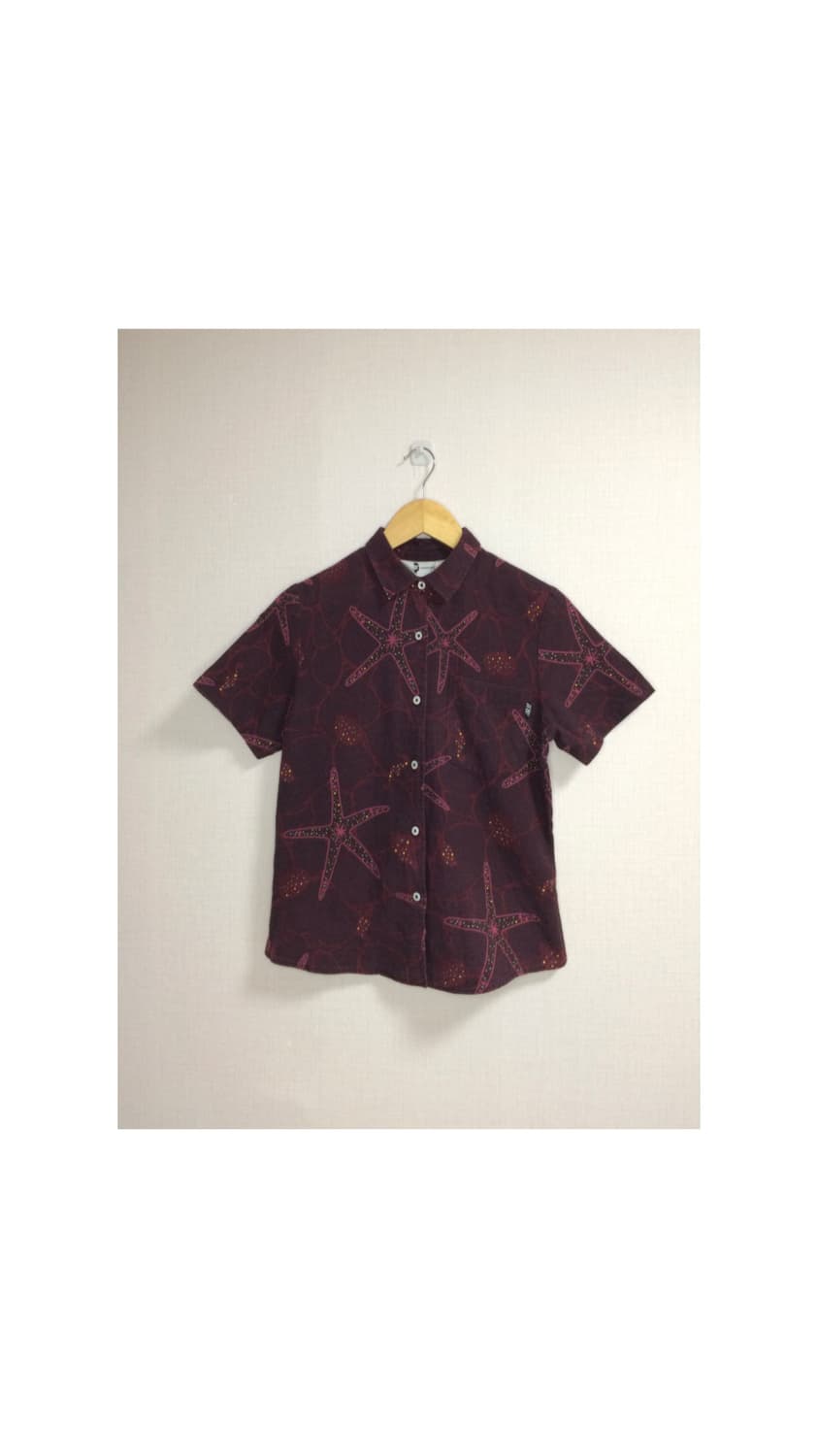 빈티지 딥퍼플 컬러풀 프린팅 반팔 셔츠 상품이미지1