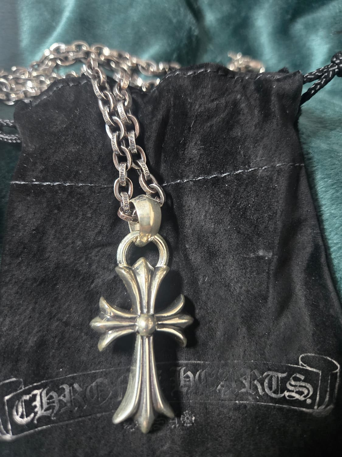 크롬하츠 새상품 페이퍼체인 20인치, 타이니 크로스 참 상품이미지3