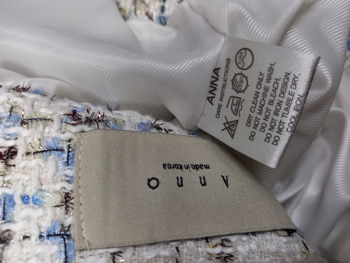 새 ANNA 안나 춘추 트위드 숏 자켓 F 44-66 상품이미지7