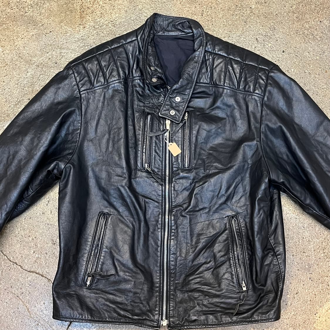 미국 빈티지 블랙 소가죽 라이더 자켓 상품이미지5