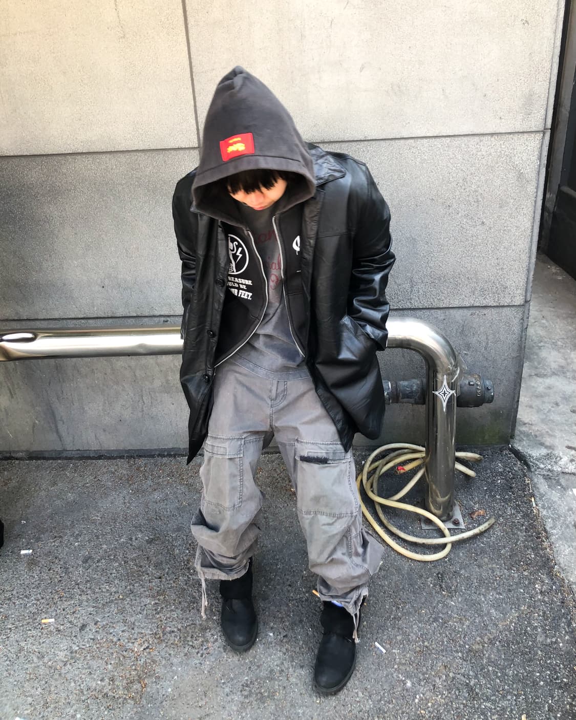 크림소다 락앤롤 드래곤 선페이드 후드집업 상품이미지3