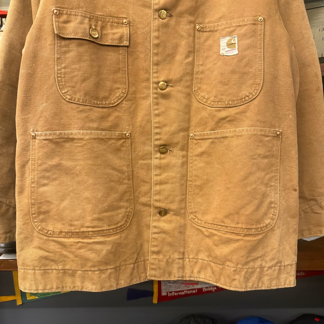 70s Carhartt 칼하트 워크 초어 자켓 / 포켓 코듀로이 카라 상품이미지4