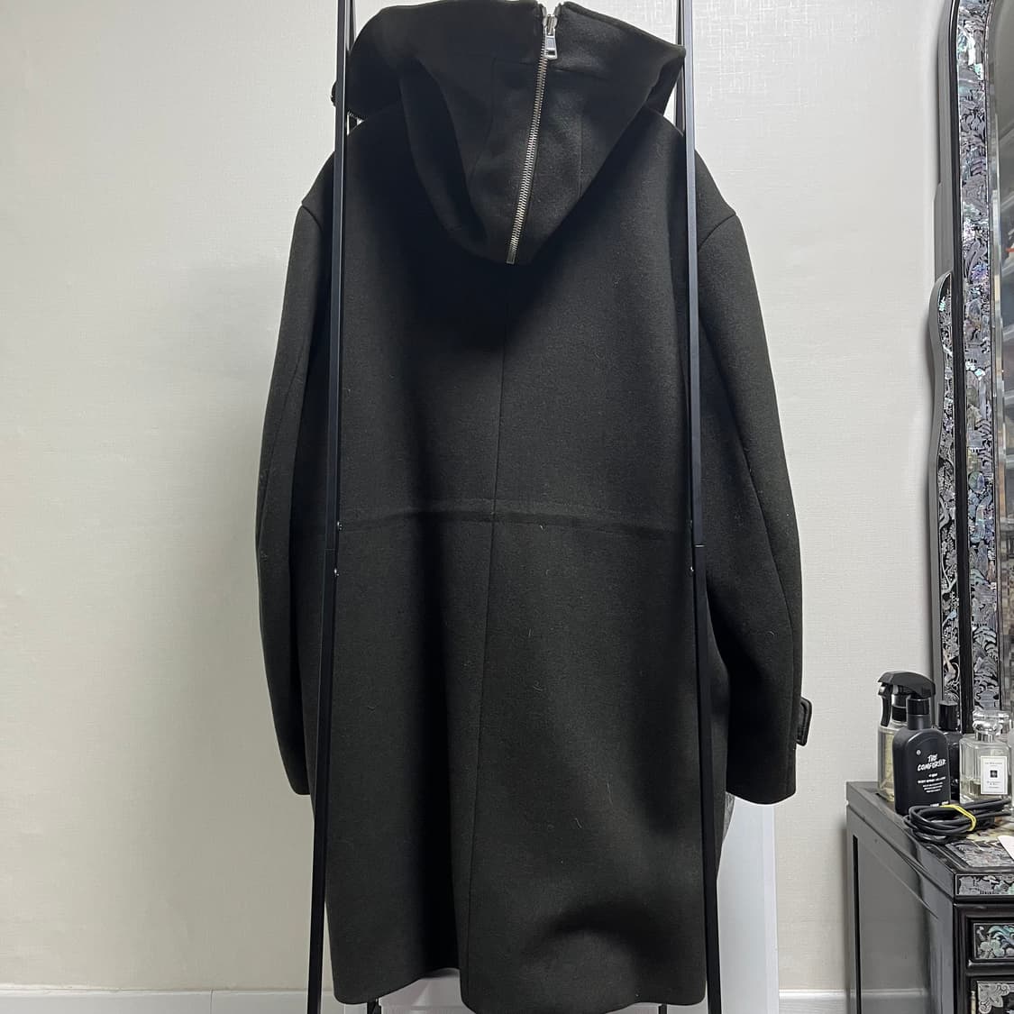 정품 46) 준지 Juun.j 투톤 카키 후드 롱 코트 상품이미지2