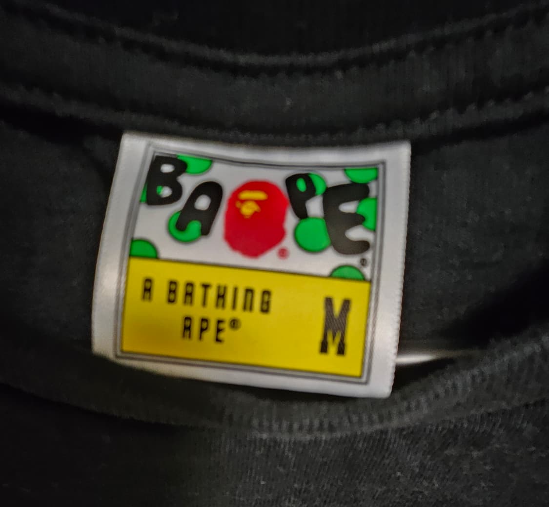 베이프 컬러 카모 컬리지 티셔츠 블랙 퍼플 M 상품이미지2