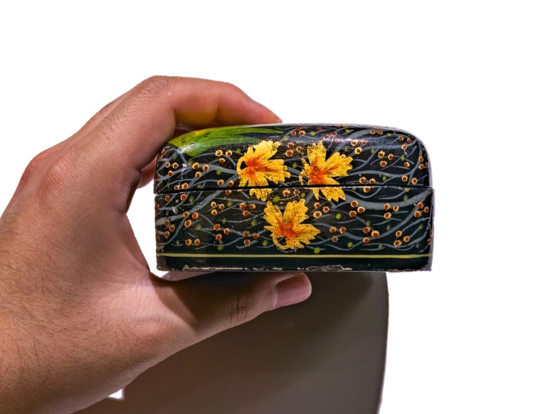 Vintage Kashmir Paper Mache Trinket Box 상품이미지6