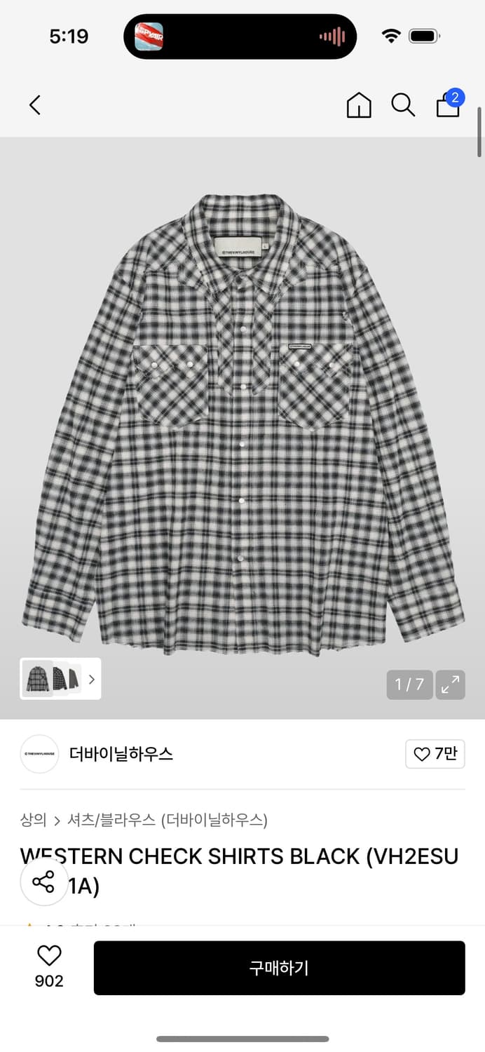 WESTERN CHECK SHIRTS BLACK 상품이미지1