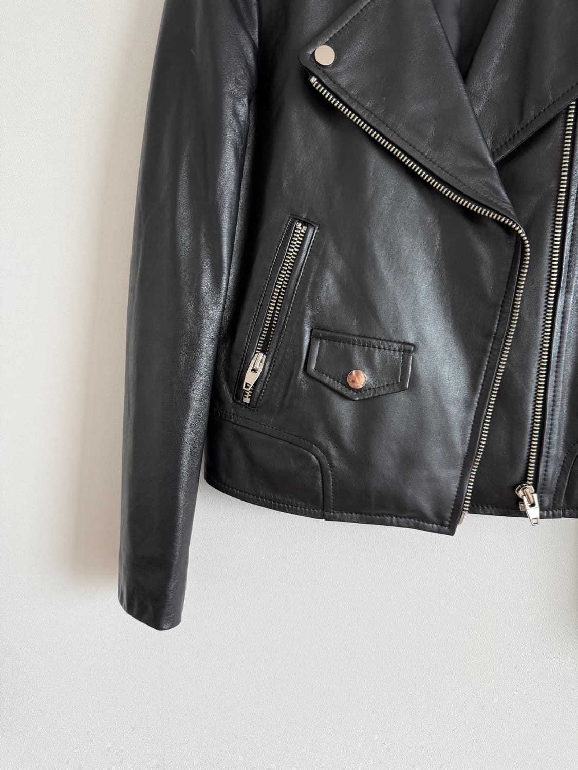 Pre owned 레더 램스킨 라이더 자켓 상품이미지3