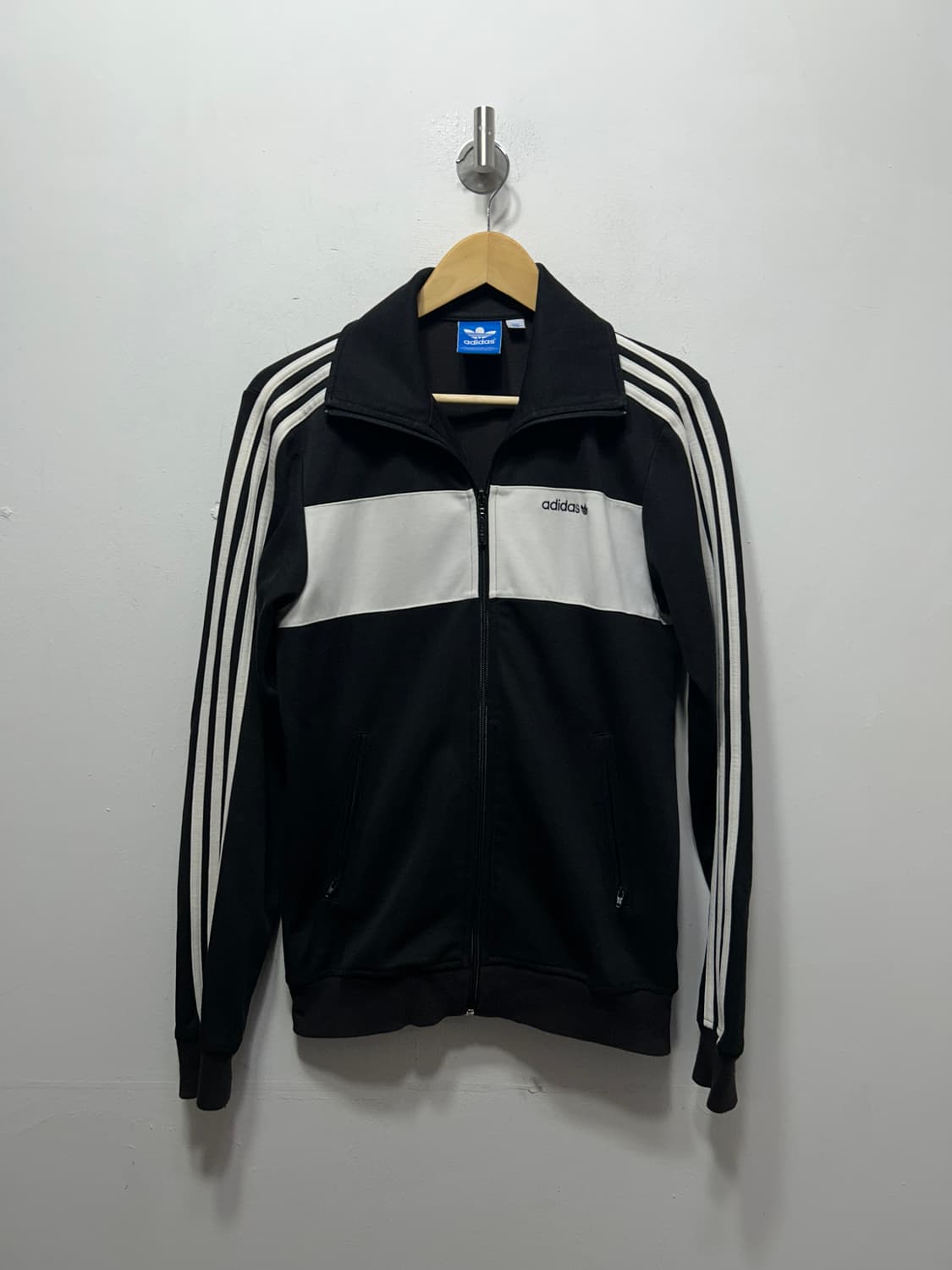 아디다스 투톤 블랙 화이트 져지 트랙 자켓 M  상품이미지1