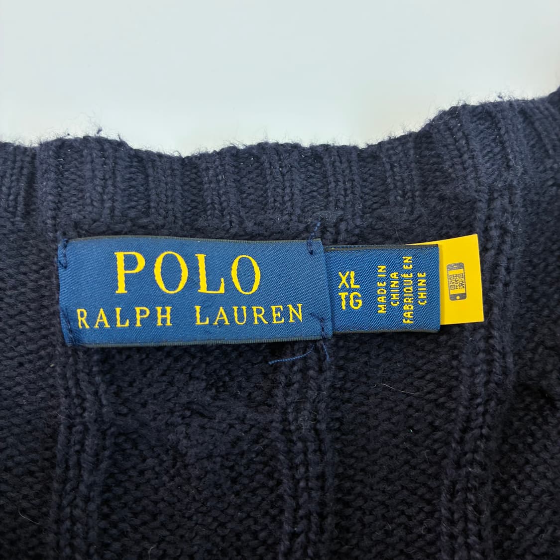 Polo  폴로 랄프로렌 신형 자수 코튼 네이비 꽈배기 니트 상품이미지4