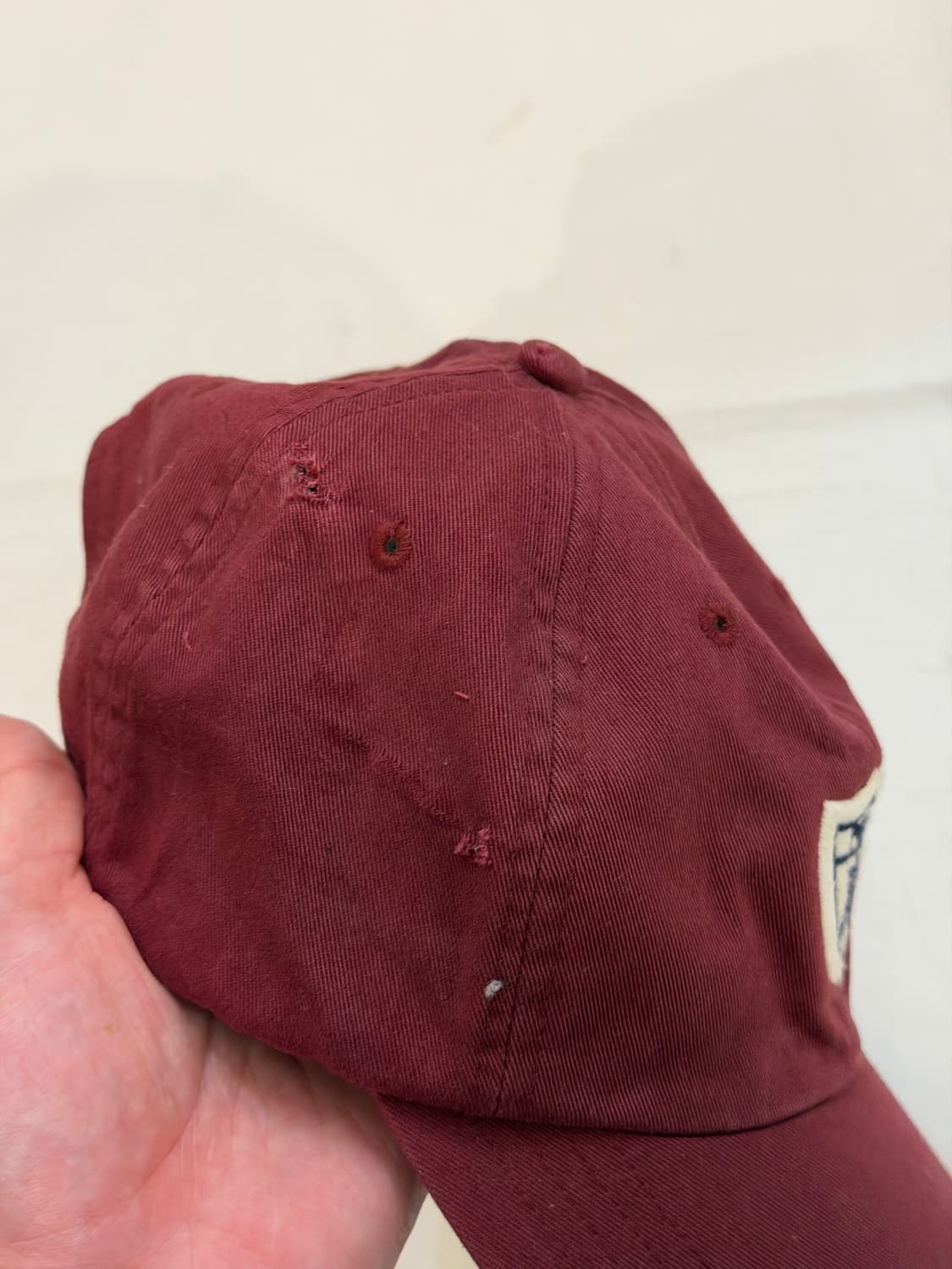 90s 폴로 랄프로렌 방패로고 패치 볼캡 버건디 상품이미지5