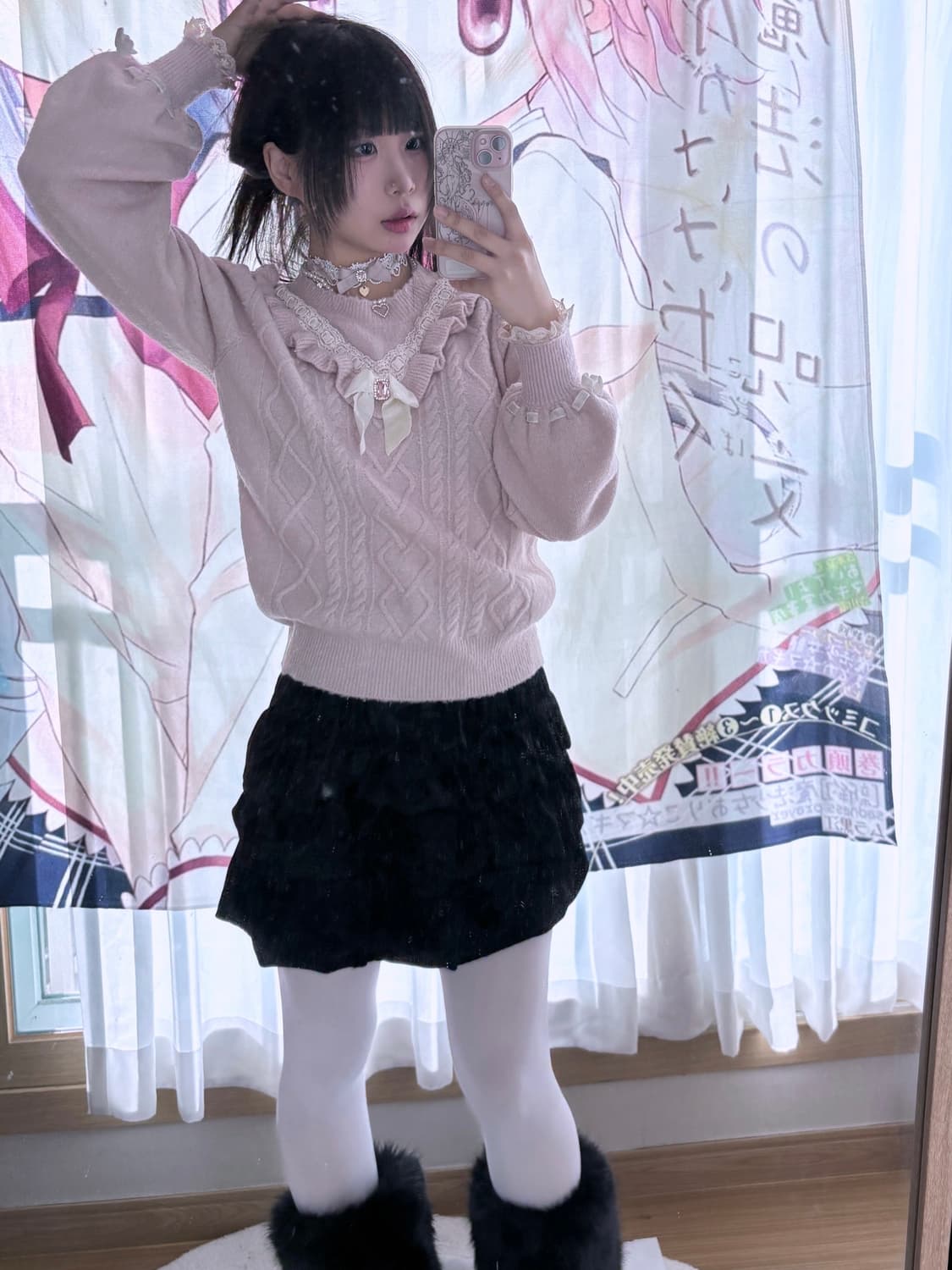 리즈리사 딸기우유 리본 니트 상품이미지1