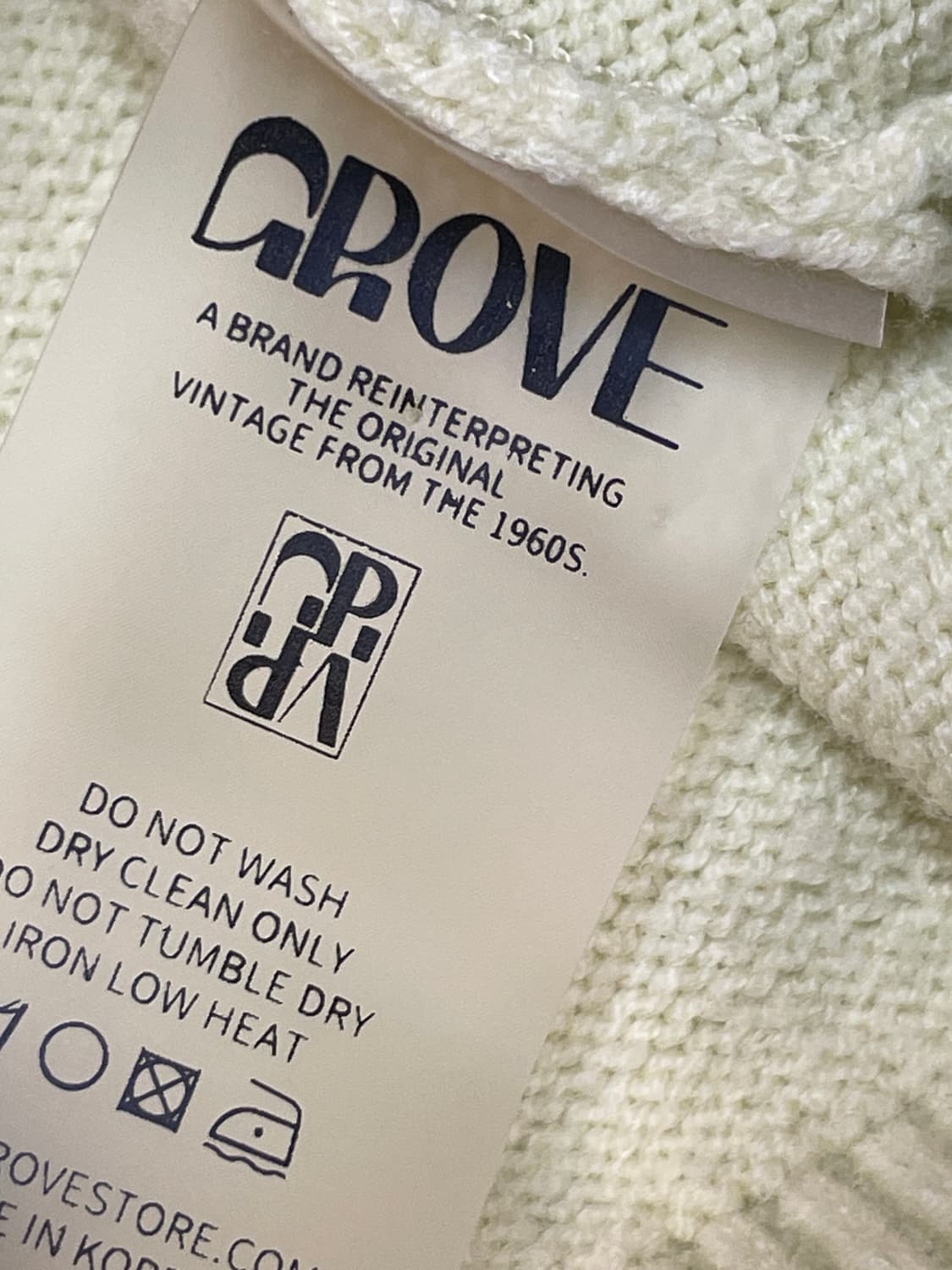 그로브 로고 라임 니트 가디건 상품이미지7