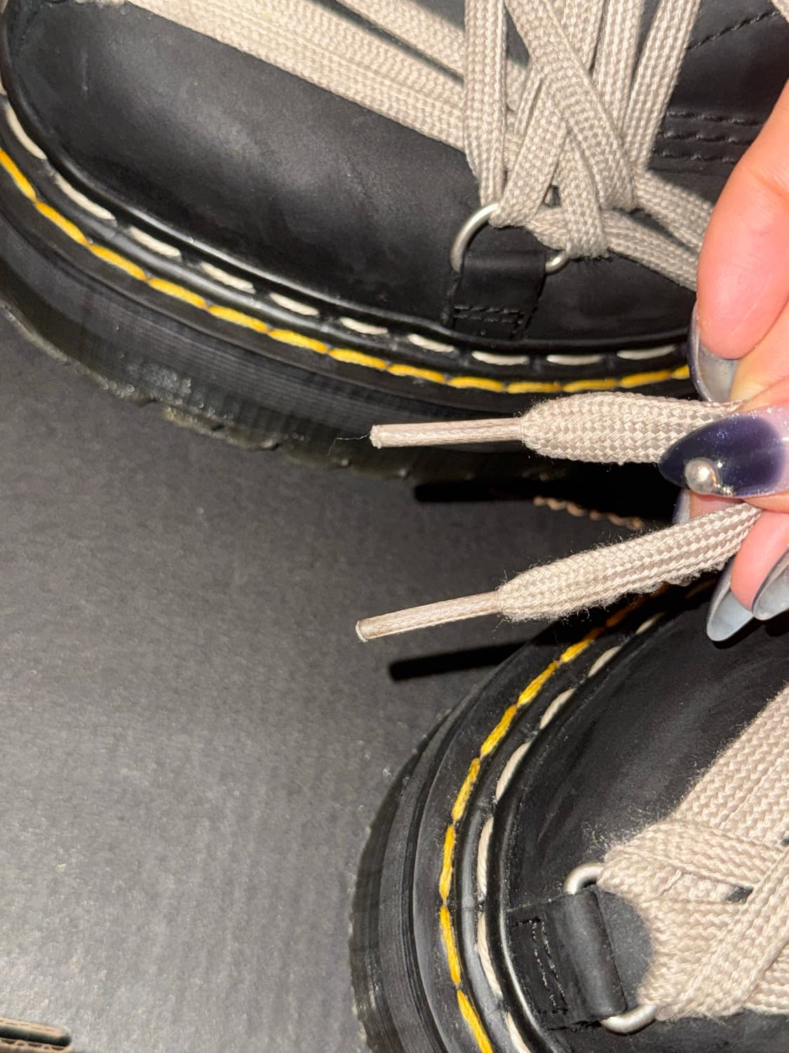 Uk 5) 릭오웬스x닥터마틴 1460 쿼드 솔 메가 레이스 부츠 상품이미지5