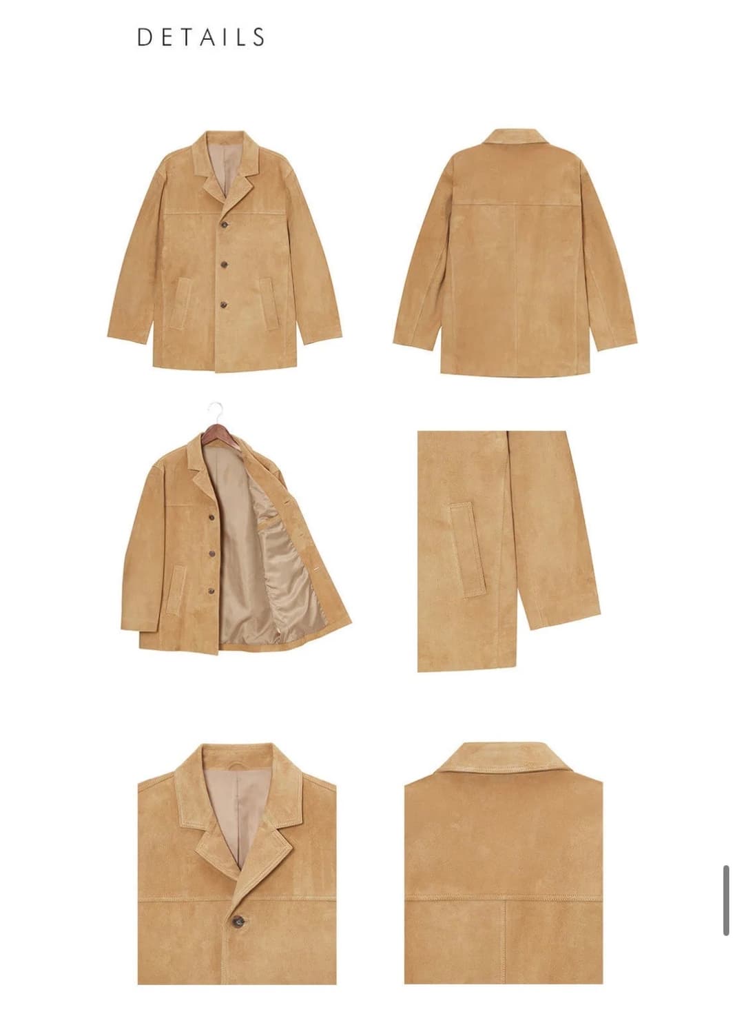 [Dunst] 유니섹스 스웨이드 레더 하프 자켓 (CAMEL)_Lsize 상품이미지6