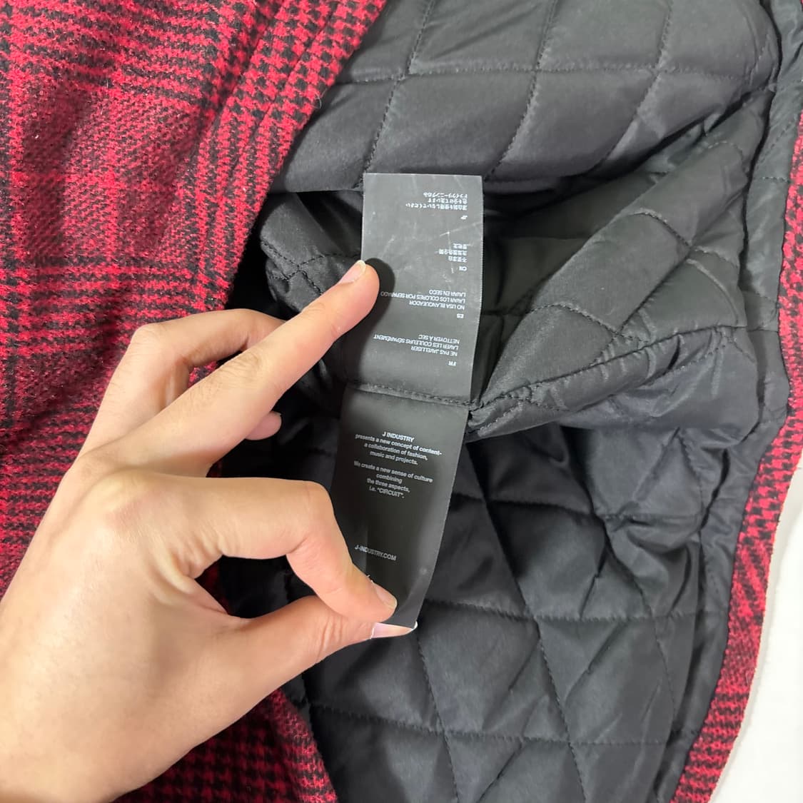 L VTG 레드 체크 후드레이어드 플란넬 점퍼 상품이미지5