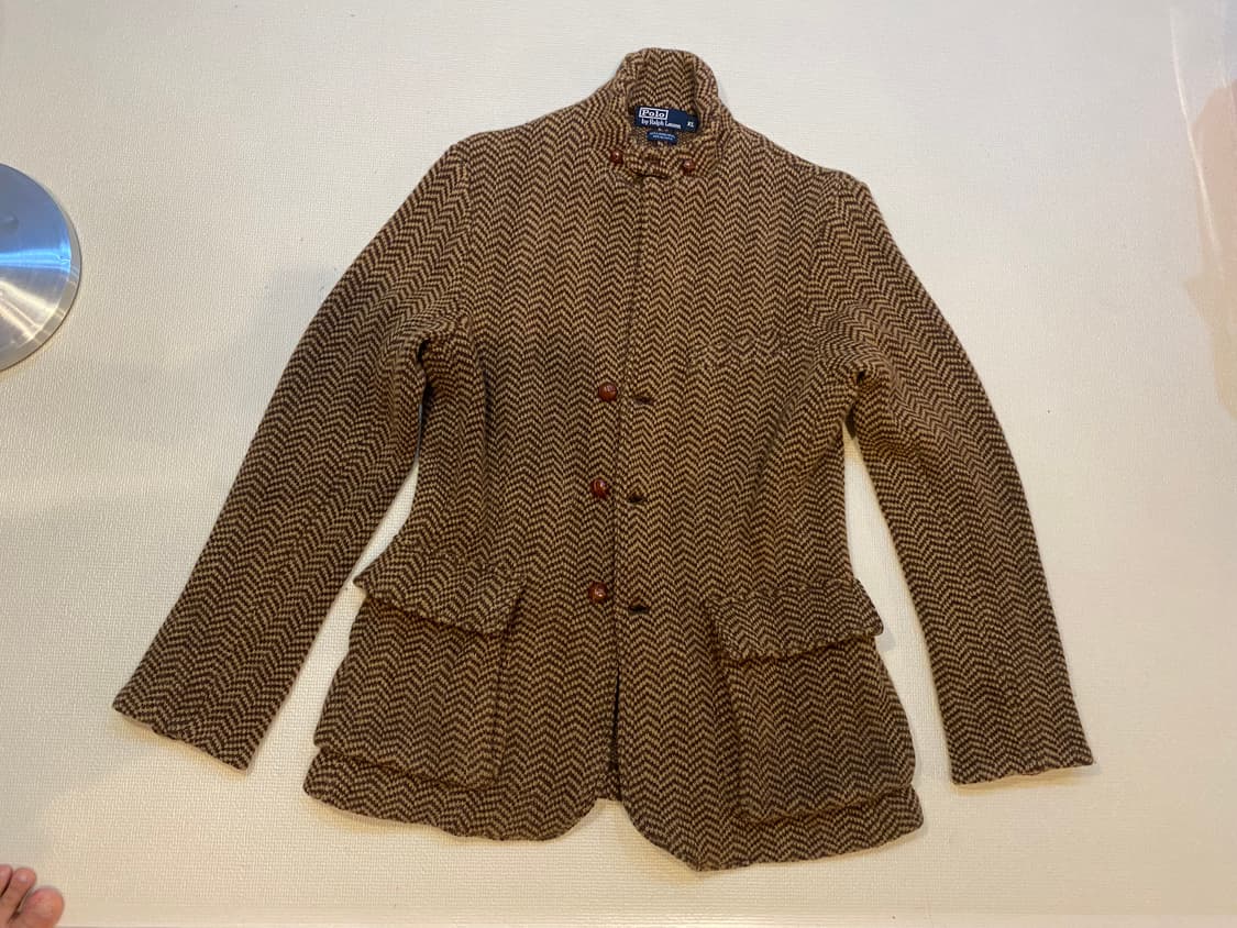폴로 랄프로렌 울+알파카 헤링본 니트 블레이져 자켓 XL 상품이미지1
