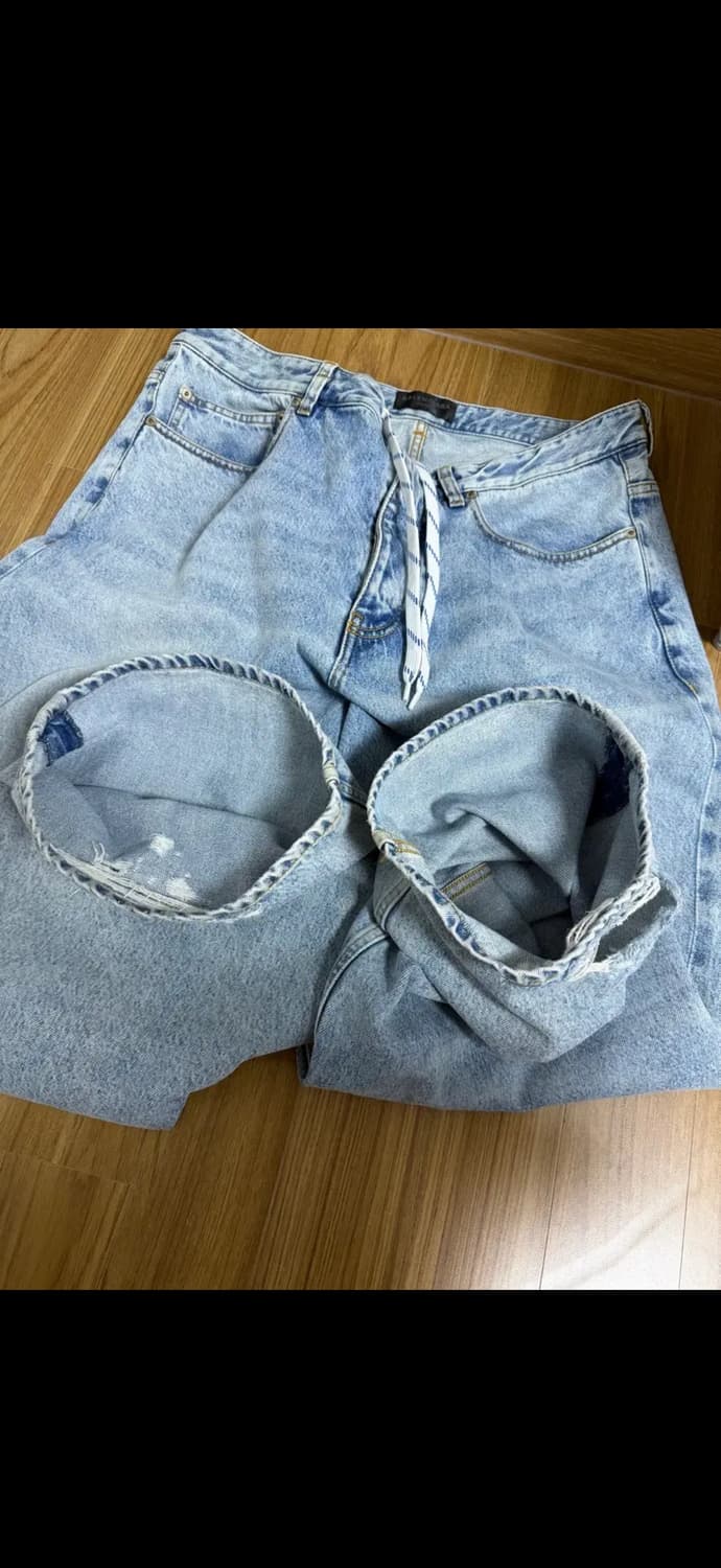 [S] 발렌시아가 오버사이즈 배기 팬츠 블루 청바지 연청 데님 상품이미지6