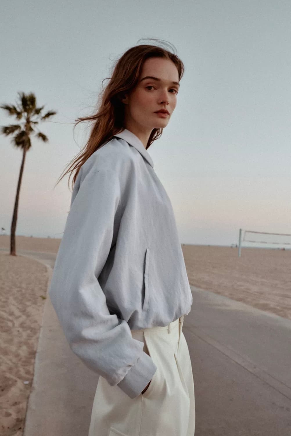 자라 6318/039/403 벌룬 봄버 자켓, 하늘색 상품이미지3