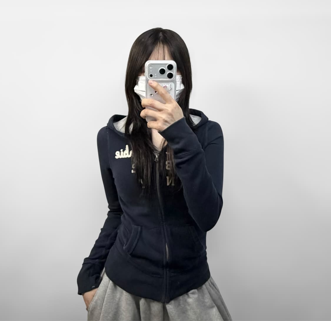 아베크롬비 스펠 로고 후드집업 네이비 상품이미지1