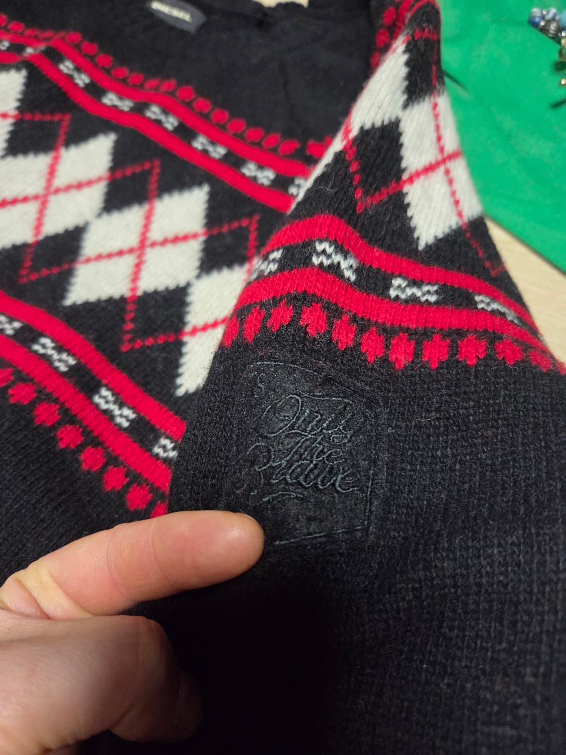 DIESEL 디젤 아가일 니트 스웨터 에스닉 웨스턴  상품이미지5