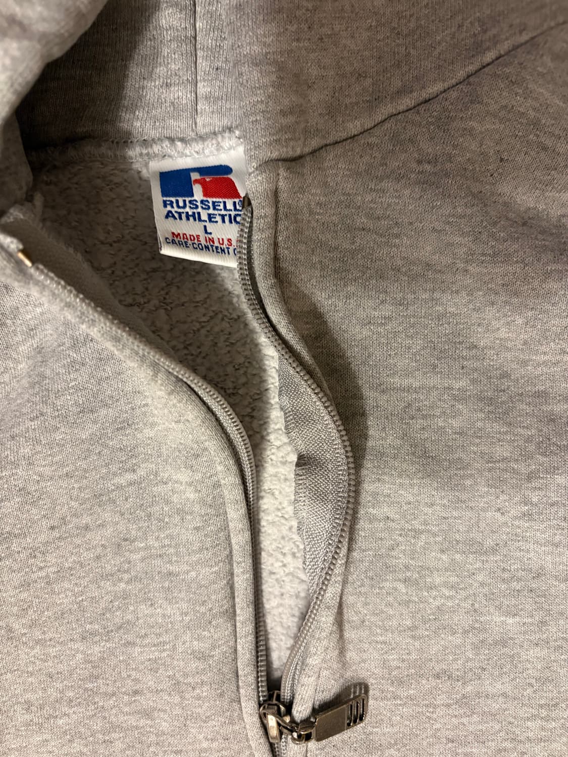 미제 러셀 빈티지 후드 집업 그레이 L 상품이미지2