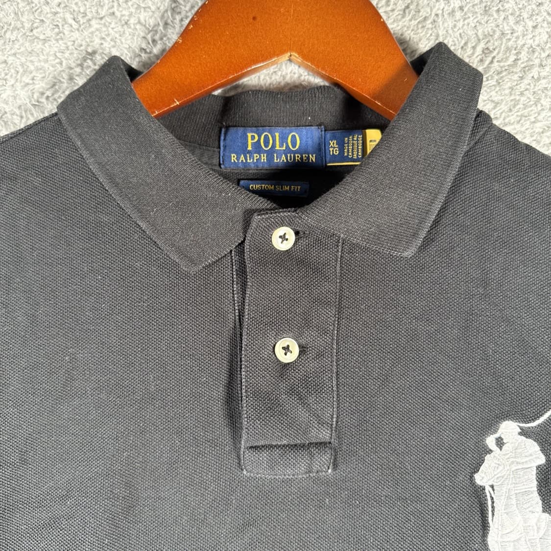 폴로 랄프로렌 빅포니 반팔 카라티 블랙 화이트 상품이미지3