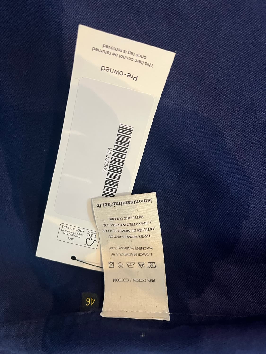 르몽생미셸 몰스킨 워크자켓 코발트블루 46size 상품이미지5