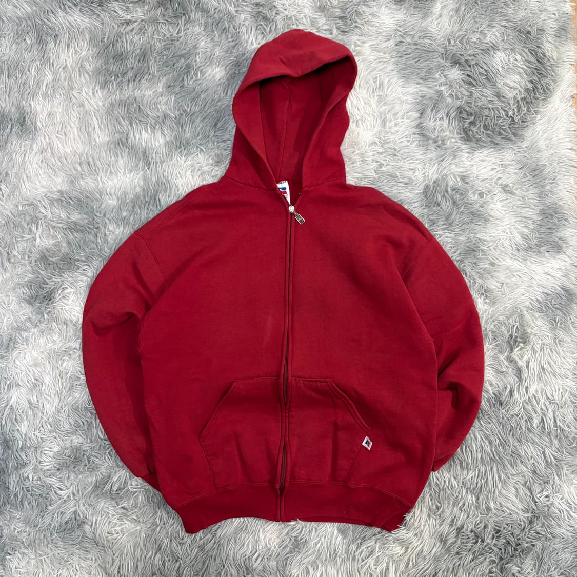 90s USA Russell Zip Hoodie Red 러셀 후드집업 상품이미지1