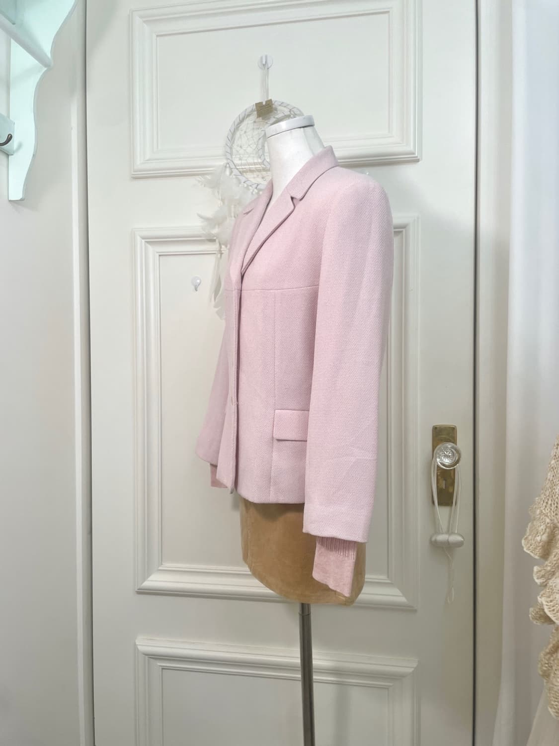 pink tweed mood basic spring jacket 상품이미지2