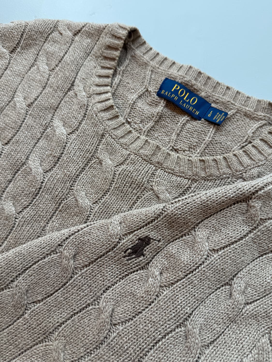 폴로 랄프로렌 루즈핏 신형 코코아 브라운 코튼 꽈배기 니트  상품이미지2